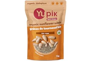 Yupik Organic Sunflower Seeds, No Shell, 1 kg, Non-GMO, Vegan, Gluten-Free, Kosher, Raw Seeds, Salt-Free, Oil-Free, Source of