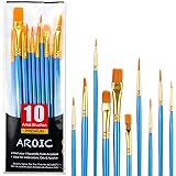 Conjunto de pincéis de tinta acrílica, 1 pacote/10 pincéis de aquarela, pincéis de cabelo de nylon para todos os fins, pintur