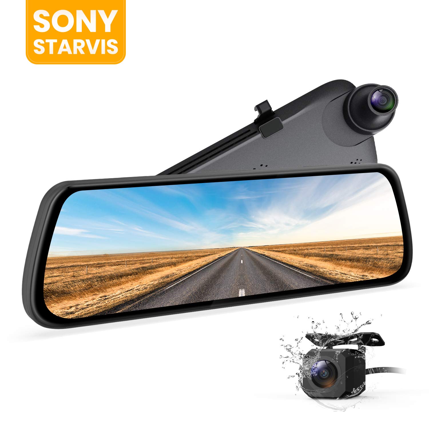 Mirror Dash Cam with Sony IMX Sensor Night Vision, Dash Cameras Front