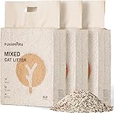 FUKUMARU Tofu Cat Litter, 16.5 LBS Flushable Clumping, Dust Free, Natural Unscented, Low Tracking Pellets, 24/7 Odor Control 