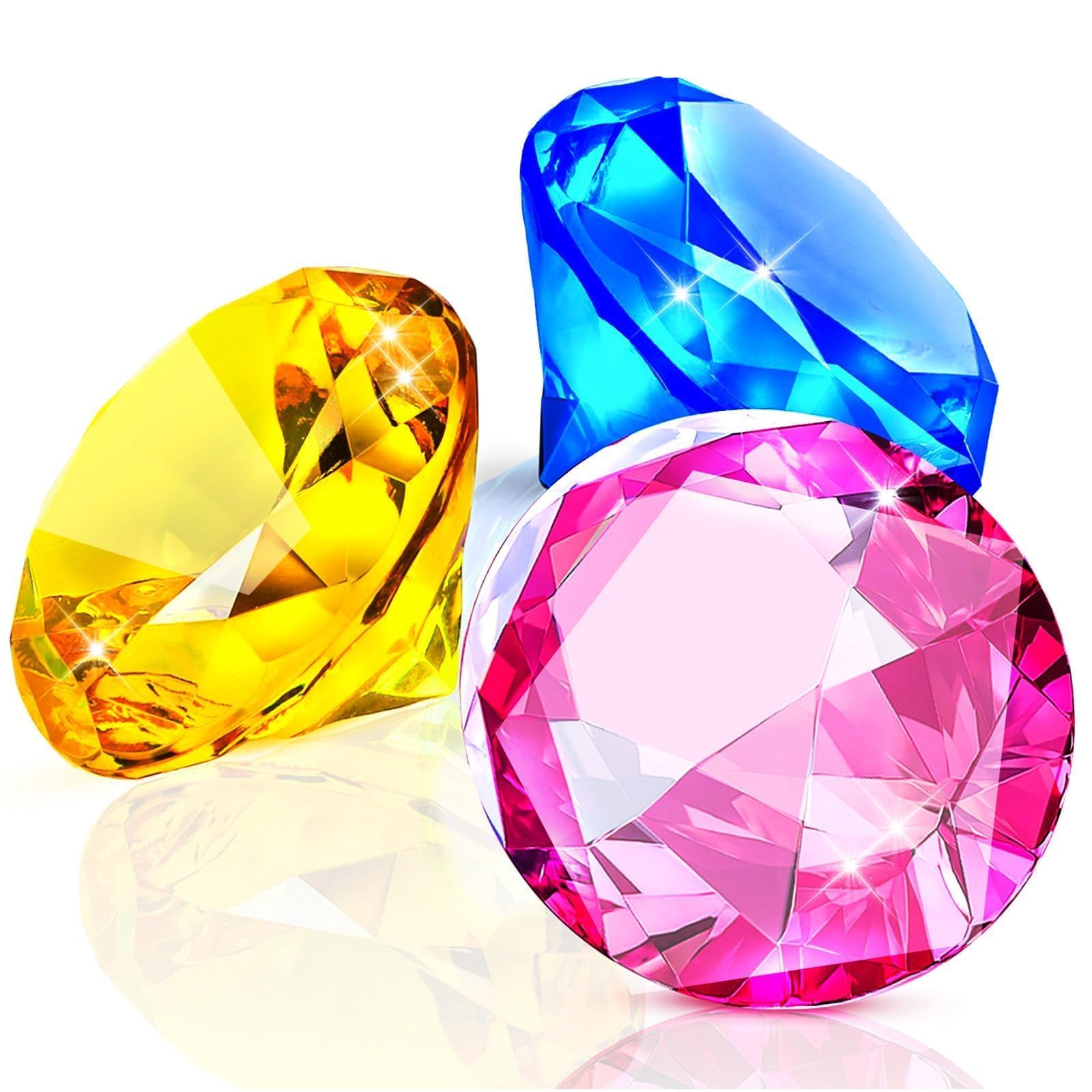 Photo 1 of MARFOREVER 60MM Extra Large Diving Gems Pool Toys, Extra Big Acrylic Diamond Pirate Treasure Gems Huge Underwater Gemstone for Summer Water Toys Beach Party Favor Boy Girl Swimming Training Gifts