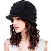1920s Vintage Wool Cloche Fedora-Hat Church Fascinator Hat Derby Hat with Bow for Women Men