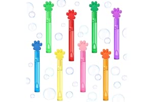 AFZMON 24Pcs Paw Party Favors Bubble Wands for Kids, Paw Print Mini Bubbles Wand Toys, Patrol for Pet Dog Puppy Pals Cat Birthday Party Supplies Goodie Gift Bag Stuffers Pinata Classroom Prizes