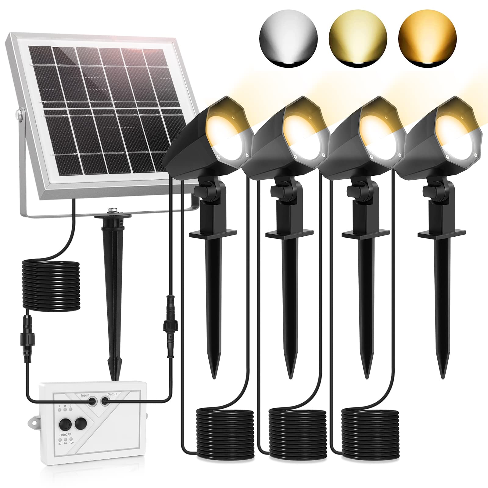 Linke 4 in 1 Solar Spotlights Warm and Cold Light