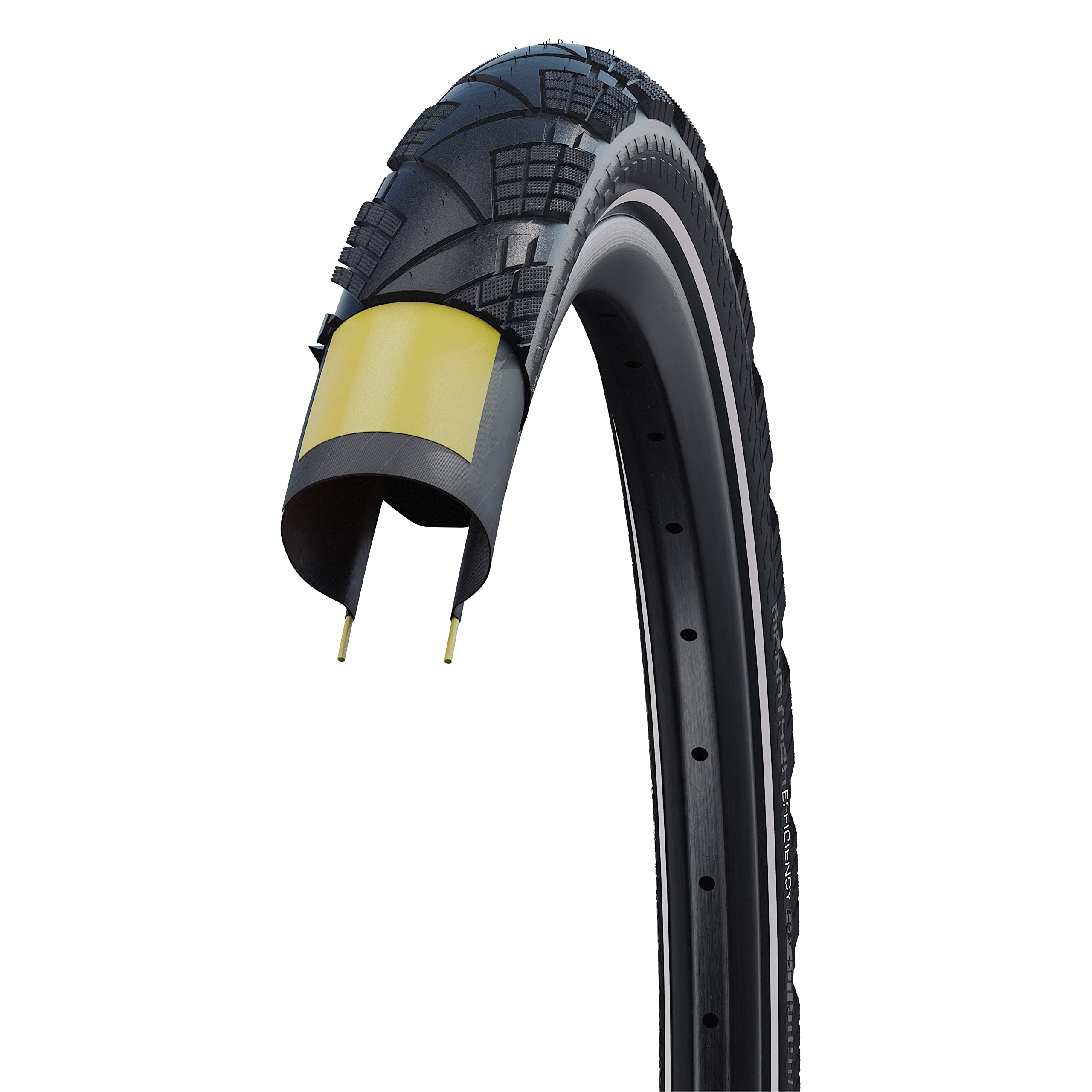 Schwalbe Marathon Efficiency Super Race V-Guard Folding Tyre, Black/Reflective, 50-622 (28x2.00)