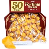 Snackathon Fortune Cookies, Individually Wrapped, Bulk Pack, Premium USA Made (50 Count, Vanilla)