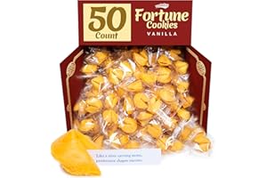 Snackathon Fortune Cookies, Individually Wrapped, Bulk Pack, Premium USA Made (50 Count, Vanilla)