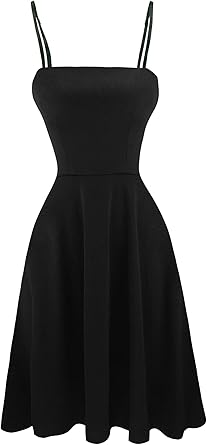 women's a line black dress