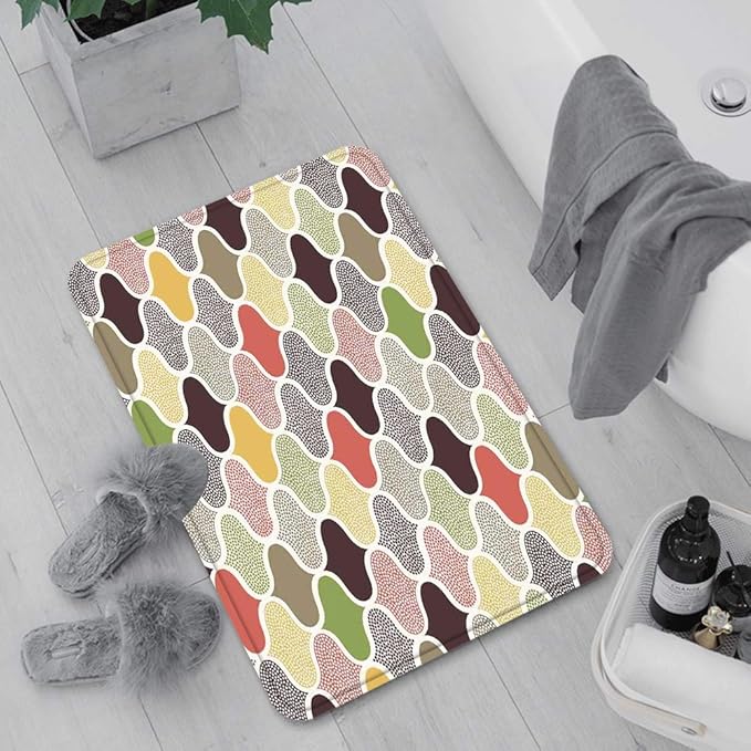 Extra Long Nonslip Bath Mats 60x100 cm,Modern Decor,Seamless Oriental