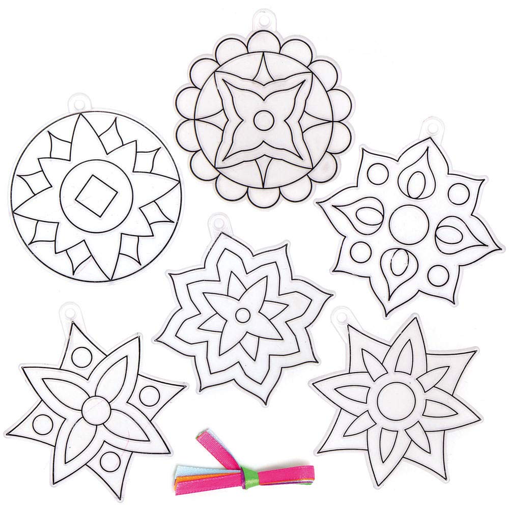 Baker Ross AX313 Diwali Suncatchers - Pack of 10, Educational Arts and Crafts for Children Rangoli, Festival of Lights - Image 3