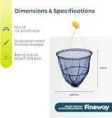 FiNeWaY Set of 2 Crab Drop Net Collapsible Crabbing Kit Rot-Proof Rope view 8