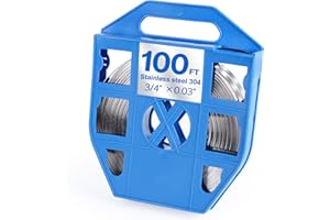 Hawaminent Stainless Steel Strapping Banding Roll - 3/4''W x 0.03''T x 100feet Steel Strapping Coil, Portable Strong S304 Stainless Steel Cable Tie for Heavy Loads, Metal Package Strapping Packing