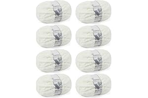 Cozyful Chunky Yarn for Hand Knitting, #9 Thick Jumbo Big Chunky Yarn for Crocheting, Super Chunky Knit Blanket Yarns, Large Chunky Chenille Yarns, 8 Pack (30 yds 8 oz Each Skein), Cream