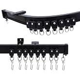 Bendable Curtain Track, Ceiling Curtain Rail Track, Black 3-6 Ft | Aluminum Ceiling Wall/Mounted Curtain Track Rod,Heavy Duty Wall Track for Sliding Room Divider Living Room RV Hospital