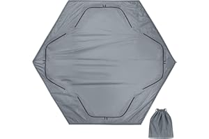 QualyQualy 6-Sided Tent Footprint for 6-7 Person,74 Sq.Ft Waterproof Groundsheet for Ice Fishing & Large Camping Tents, High-