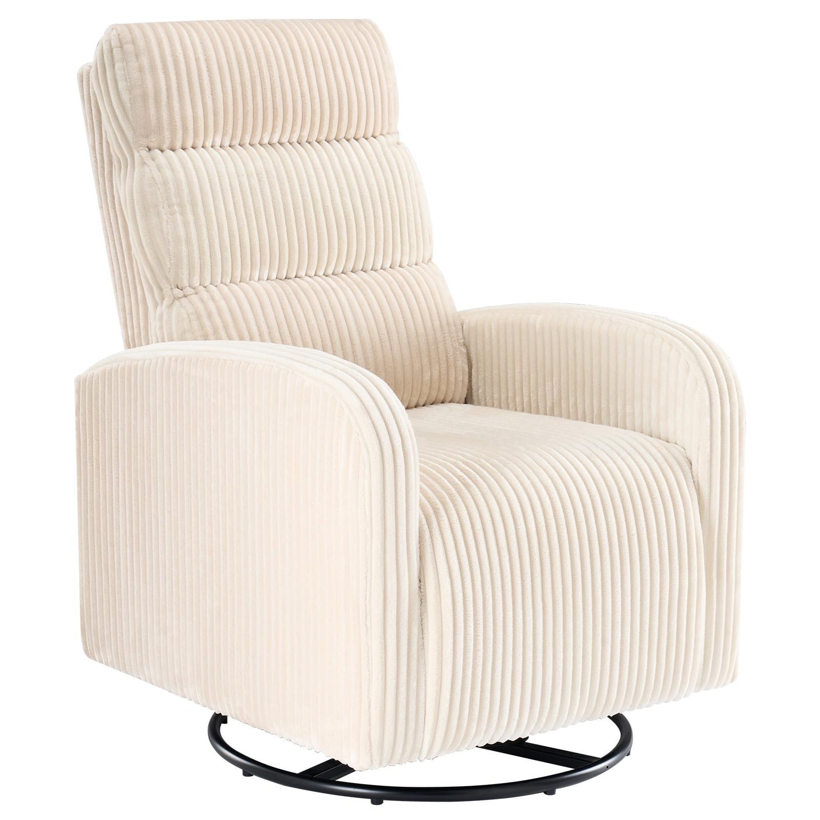 Photo 1 of DUMOS 360°Swivel Nursery Chair, Comfy Chair for Bedroom, Rocking Chair with Thickened Seat Cushion, High Back Sofa Chairs for Living Room, Nursery Room and Reading Room, Beige