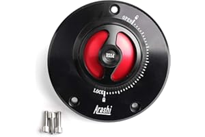 Areyourshop CNC Keyless Fuel Gas Tank Cap For Kawasaki ER-6F ER-6N Ninja 650 2009+, GTR 1400 2010+, Ninja 1000 ZX-10R 2008+, Ninja 600 ZX-6R 2009+, VERSYS 1000 ABS 2012-2018, Z750 Z750R 2007-2016 Red