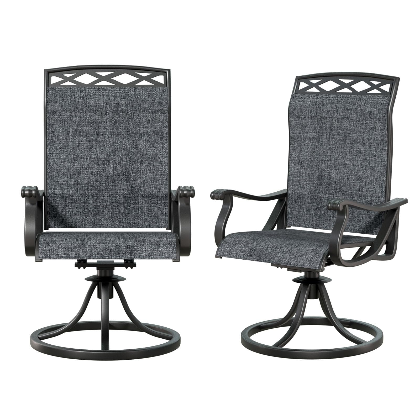 Photo 1 of ***SIMILAR ITEM/FACTORY SEALED***
Patio Swivel Chair Set of 2, High Back Textilene Patio Chairs, Swivel Dining Chairs for Outdoor – 360° Swivel Rocker Chair, All-Weather Metal Frame for Porch, Garden, Deck, Poolside (Gray-2, 2PC)