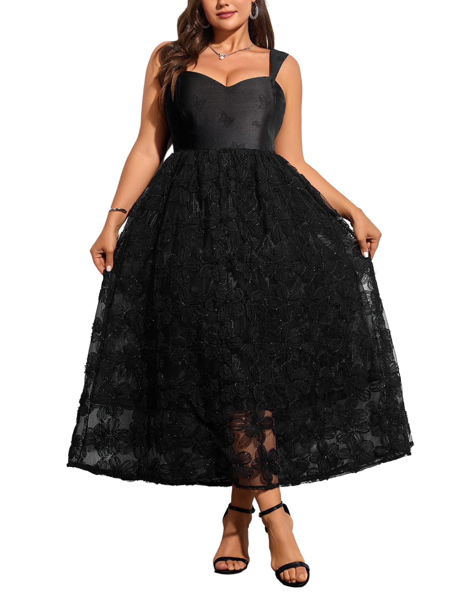 Photo 1 of EYWOL Wedding Guest Dress: Black Dresses for Women Party - Plus Size Black Dress - Formal Cocktail Dresses for Curvy Women - Summer Sundress Plus Size