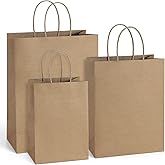BagDream 75PCS Kraft Paper Bags 5x3x8, 8x4.25x10, 10x5x13 Gift Bags with Handles Bulk for Shopping, Retail, Merchandise, Recyclable Undecorated, Multi-Use Paper Sack