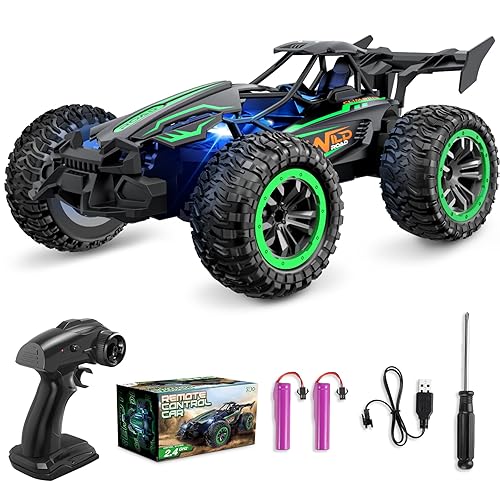 Perbabe RC Car Remote Control Cars, 2.4GHz 20+KM/H High Speed Radio Controlled Cars 2WD RTR All Terrain Off-Road Race Car with Rechargeable Battery Toy Gifts for Kids Boys Girls 3 4 5 6 7 8 9 10