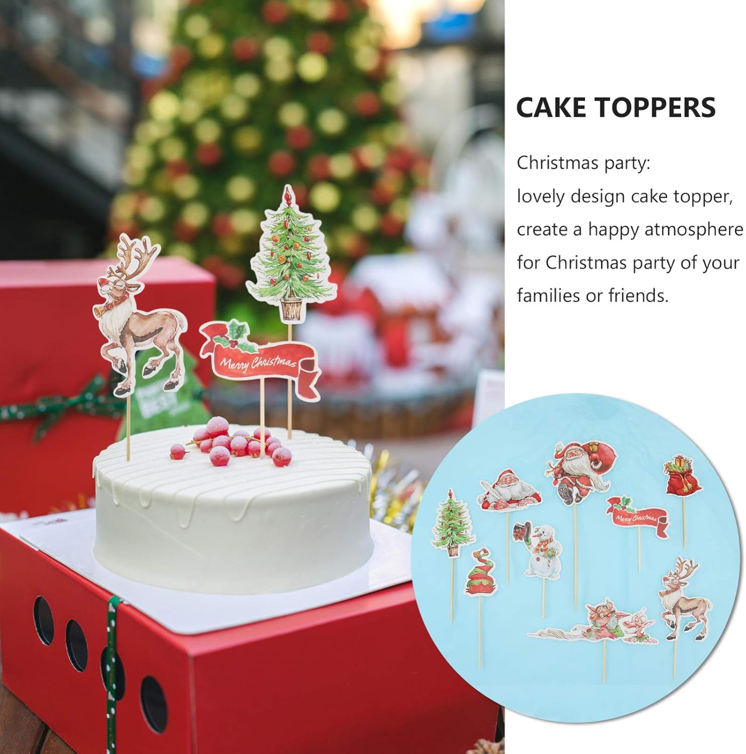 Amazon Co Jp Bestoyard クリスマス ケーキトッパー カップケーキトッピング フルーツ デザート ピック クリスマスパーティー デコレーション 製菓用 27点セット おもちゃ