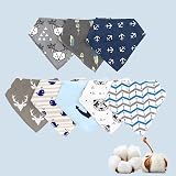 Newthinking 10 Pack Baby Dribble Bibs 100% Cotton Adjustable Snaps Gray-Blue view 5