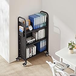 VEVOR Rolling Library Book Cart, 330 lbs
