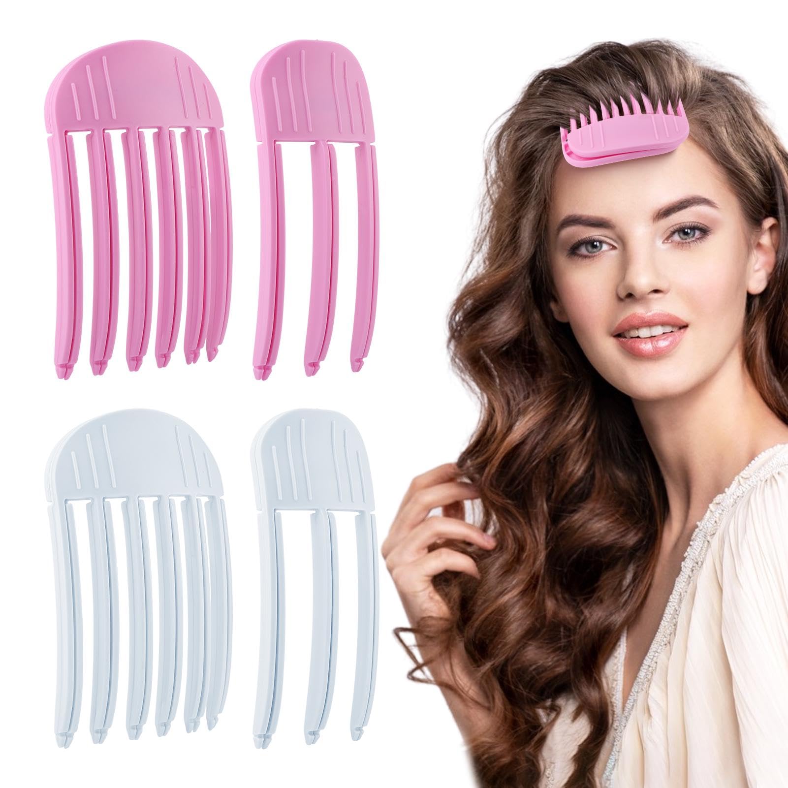 Photo 1 of 4Pcs Wind Shaping Styling Comb, Volumizing Hair Clips for Fluffy Bangs, Easy High Crown Volume Tool for Women, No-Trace Hair Root Lifting Clips for a Natural Voluminous Look(COLOR:4pcs)