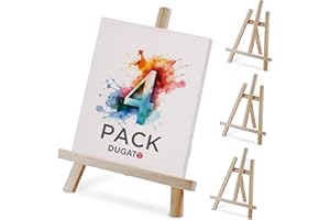 DUGATO 11-inch Wood Tabletop Easel Set (4 Pack) - A-Frame Display Stand for Painting Canvas, Art, Photos & Craft Projects