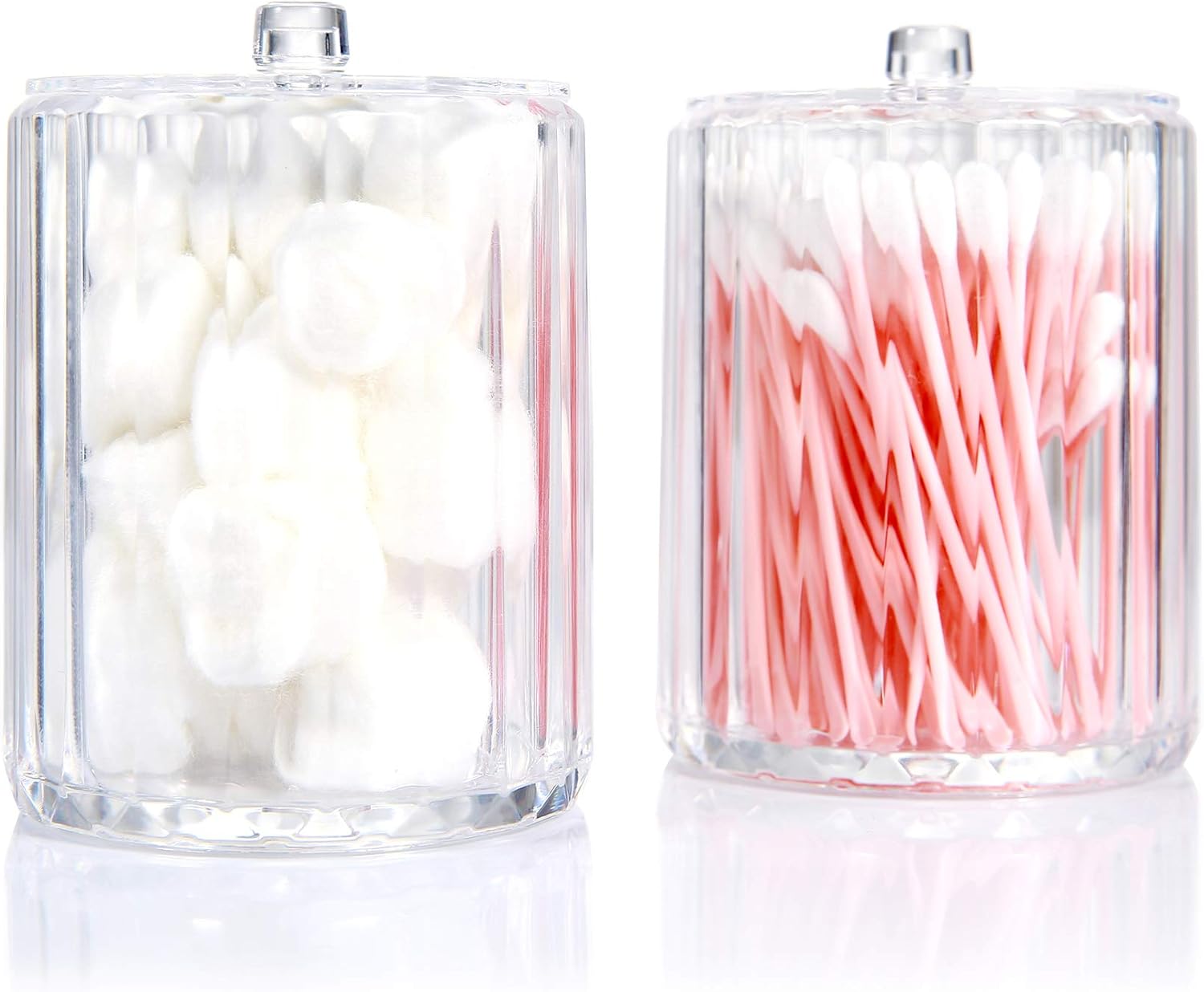 Yoassi Qtip Holder, Clear Plastic Acrylic Q Tip Dispenser