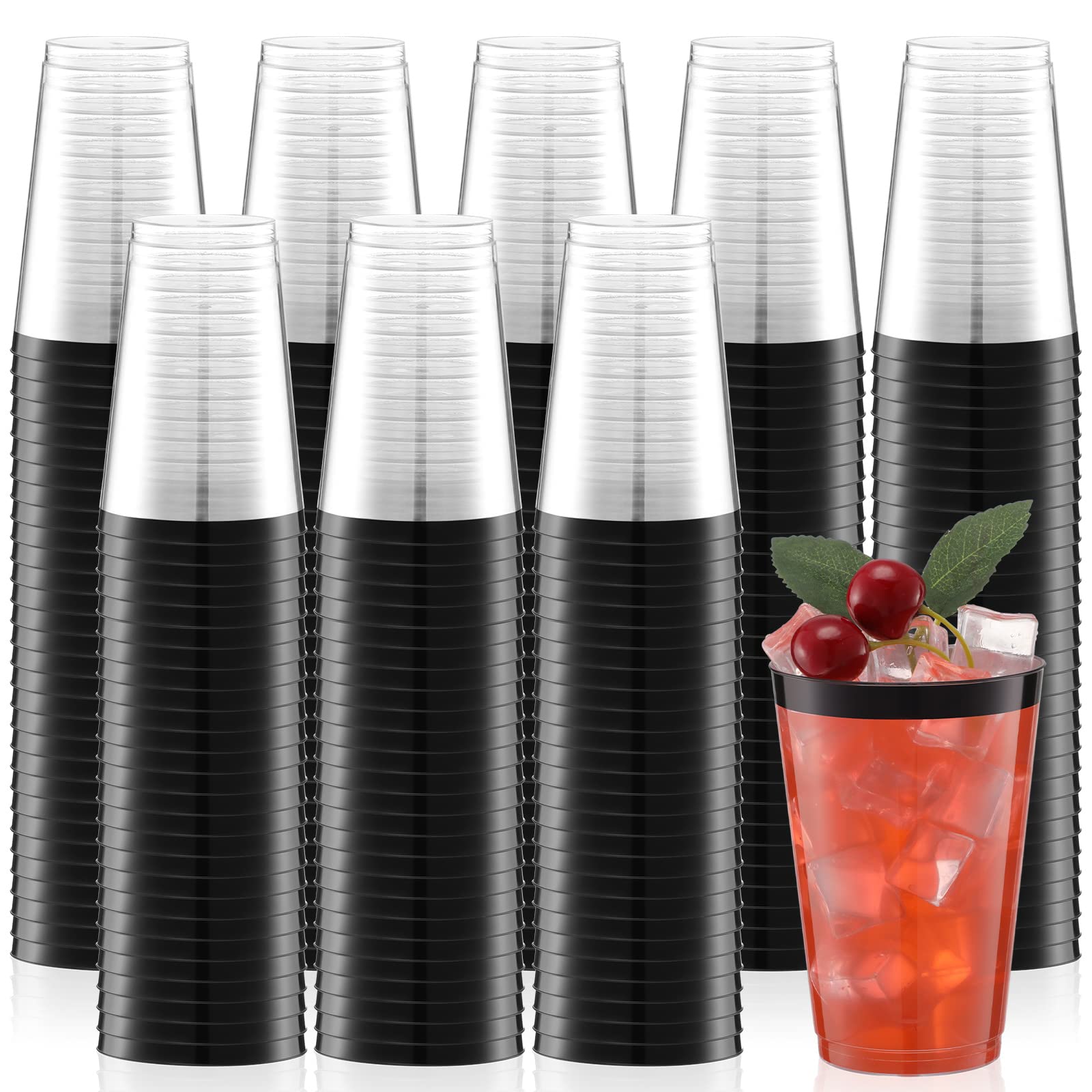 150-pcs-14-oz-disposable-plastic-cups-rimmed-clear-party-cups-heavy