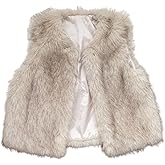 SweatyRocks Women's Fuzzy Faux Fur Vests Teddy Coats Open Front Sleeveless Waistcoat Outerwear