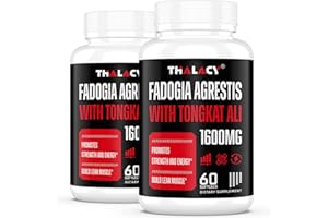 Thalacy 1600mg Fadogia Agrestis Tongkat Ali Supplement, Fadogia Agrestis Extract for Men with Ashwagandha - Maximum Strength, 120 Softgels