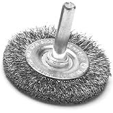 Performance Tool W1222 2 in. Fine Wire Wheel with 1/4 in. Shank | Heavy duty wire brush drill attachment. Fits any power drill. Utility cleaning at home, garage, and shop