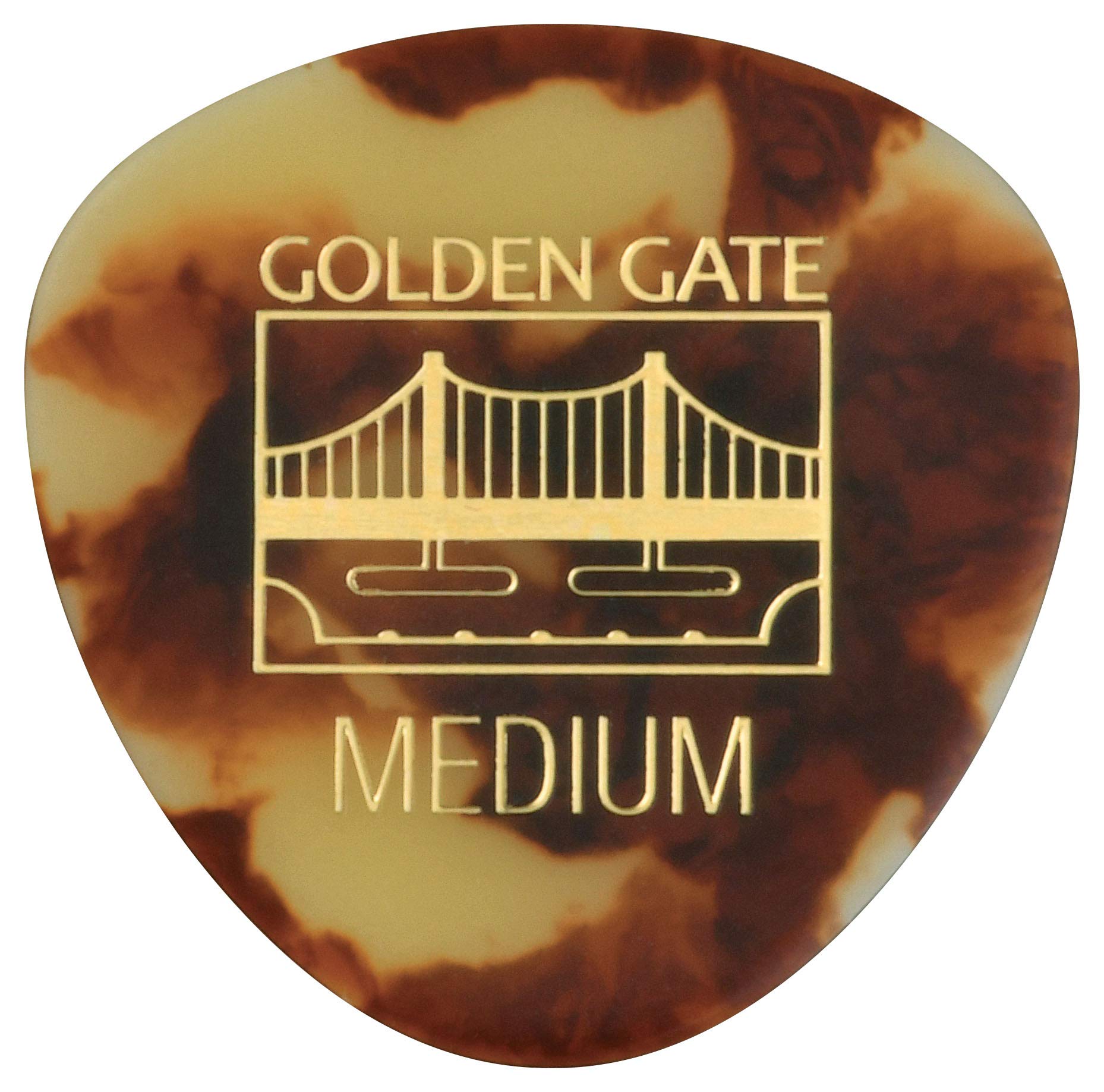 Golden Gate MP-42 Rounded Triangle Shape Guitar Picks, 0.75 mm Thickness, Dalmatian Tortoise Colour
