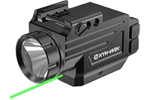 XYH-Win 1000 Lumens Light Laser Combo with Strobe Function, Tactical Green Laser Sight and High Power Weapon Flashlight Fits for Picatinny Rail & Full Compact Rail,Aluminum Shell,Magnetic Rechargeable