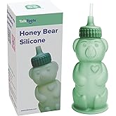TalkTools Honey Bear Silicone Straw Cup, Dishwasher Safe Baby Drinking Bottle, Premium Food-Grade Material, Honeybear Sippy Cup for Ages 4+ Months, Kids and Toddlers (Single 8oz) (Sage)