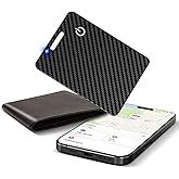 Wallet Tracker Card (iOS Only), Rechargeable Bluetooth Smart Tracking for Apple Find My Compatible Anti Tracker for Men Women Slim Item Locator for Purse Passport Key Luggage Tag (1Pcs/Black B)