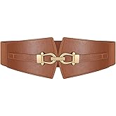 JKEEMI Wide Elastic Belts for Women Stretch Belt Gold Buckle Stretchy Waist Belts for Dresses Coats