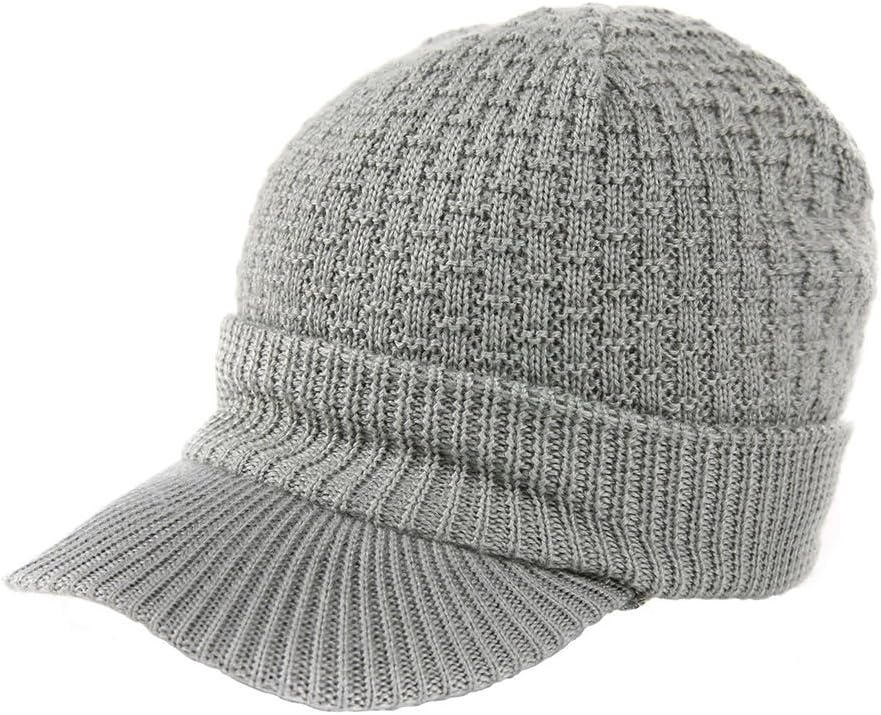 Fancet Wool Knit Visor Beanie Winter Hat & Scarf Sets Fleece Mask Neck Warmer for Men SIGGI