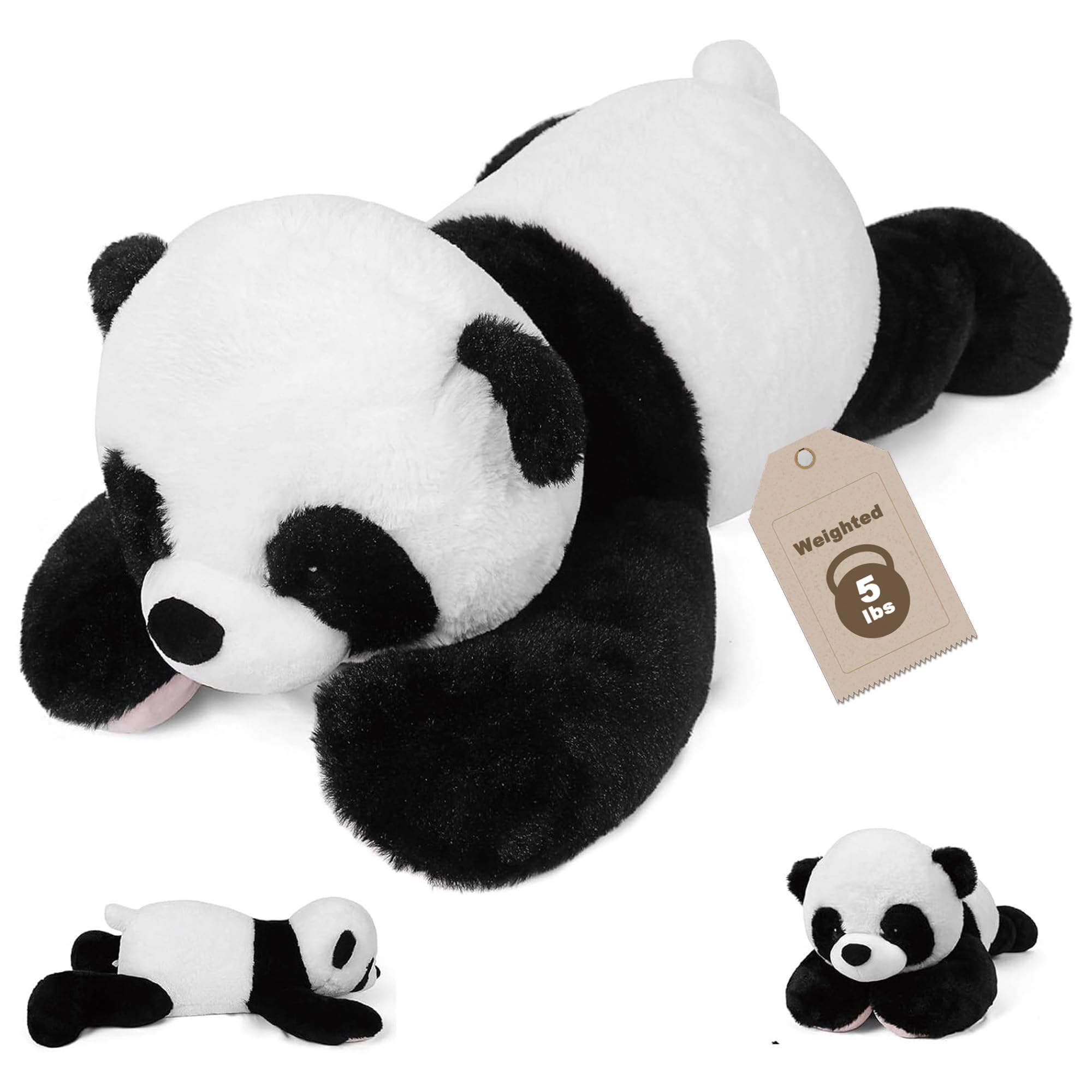 Photo 1 of JellyMallow 5 lbs 24 inches Panda Weighted Stuffed Animals, Cuddly Weighted Panda Plush Pillow Giant Plushie Ideal Gift for Adults & Kids1054684881
