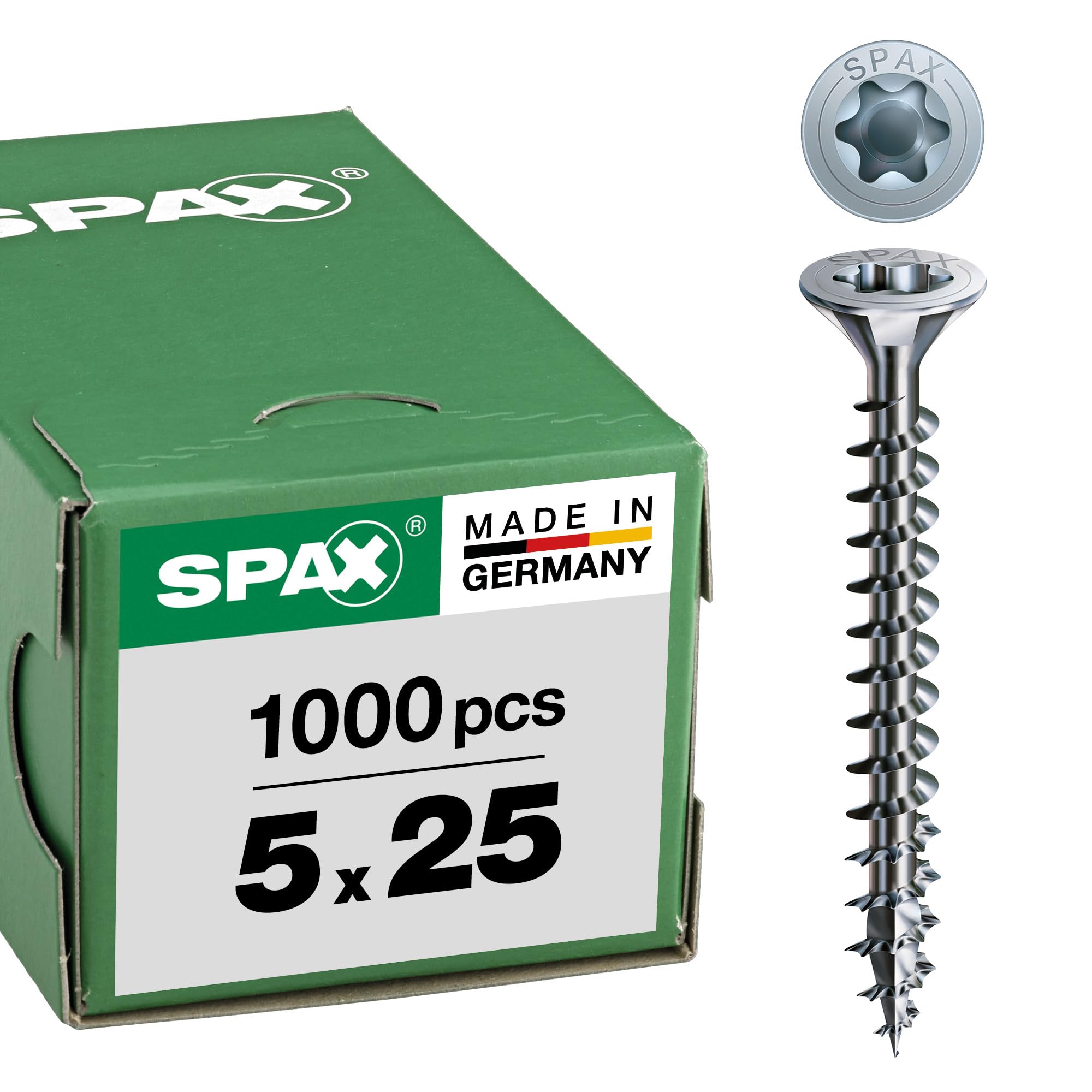Spax 4CUT 1191010350155 Universal Screw, Countersunk T-Star Plus Fully Threaded, Galvanised Blank A2J — image 1