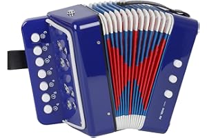 AIMEIS Kids Accordion 10 keys Button Accordian Musical Instrument Mini Accordion for Beginners (Blue)