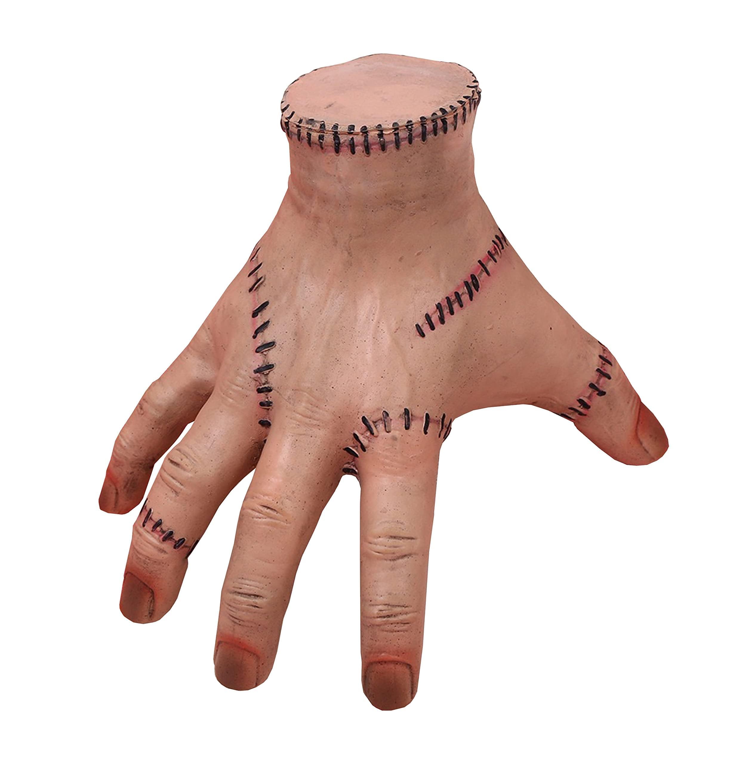Dlishka Halloween Thing Hand,Realistic Scarred Latex Palm Horror Prop Decoration, Funny Halloween Toys for Hands, Family Cosplay Hand,Suitable As A Gift For A Friend, Scary Party Decorations.