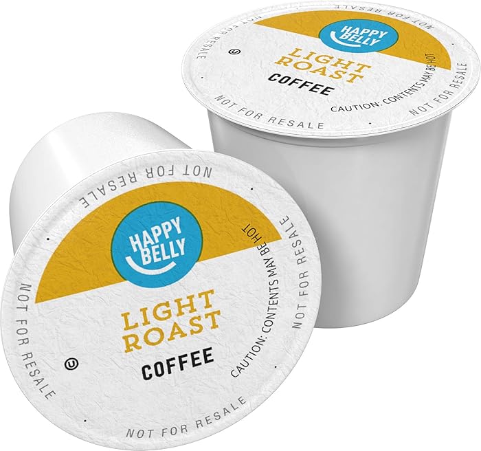 Amazon Brand - 100 Ct. Happy Belly Light Roast Coffee Pods, Morning Light, Compatible with Keurig 2.0 K-Cup Brewers