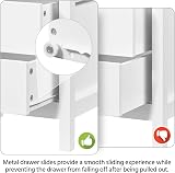 Yaheetech Bedside Tables Set of 2 White Nightstand with 2 Drawers 60cm view 6