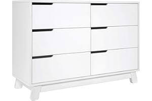 Babyletto Hudson 6-Drawer Assembled Double Dresser in White, Greenguard Gold Certified