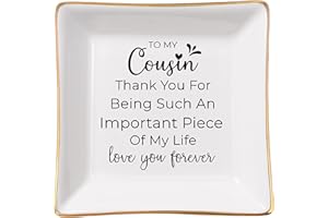 COZITED Cousin Gifts for Women, To My Cousin Trinket Tray Jewelry Dish, Cousins Birthday Gifts for Cousin Christmas Mothers Day Valentines Gift - Thank You for Being Such An Important Piece of My Life