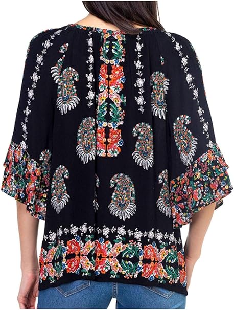 bila double sleeve ruffle blouse